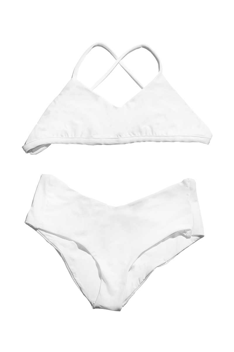 A7D09323 copia Bikini culotte + top incrociato in lycra riciclata - immagine 1