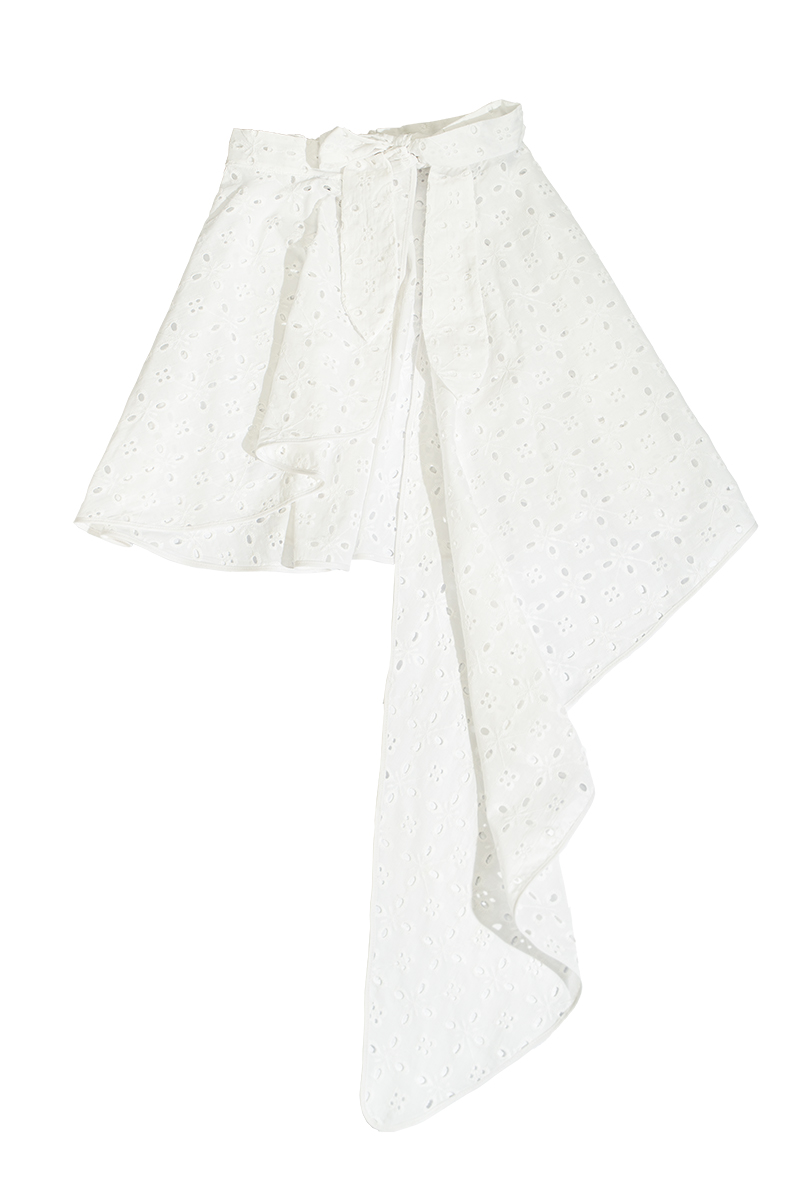 A7D09471 copia Pareo asimmetrico in pizzo Sangallo 100% cotone – Made in Italy - immagine 1
